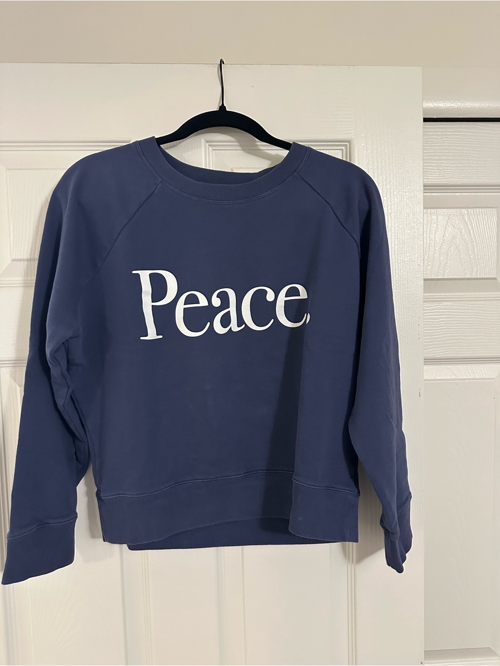 Peace Graphic Crewneck Sweatshirt - Blue
